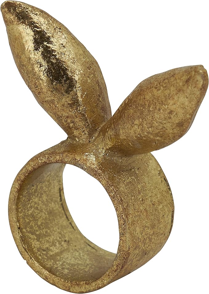 Gold Bunny Ear Napkin Rings (Set of 4)