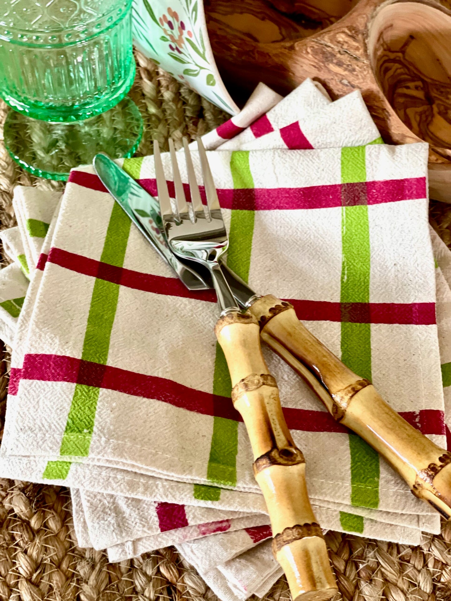 Bamboo Handle Flatware Service for 6