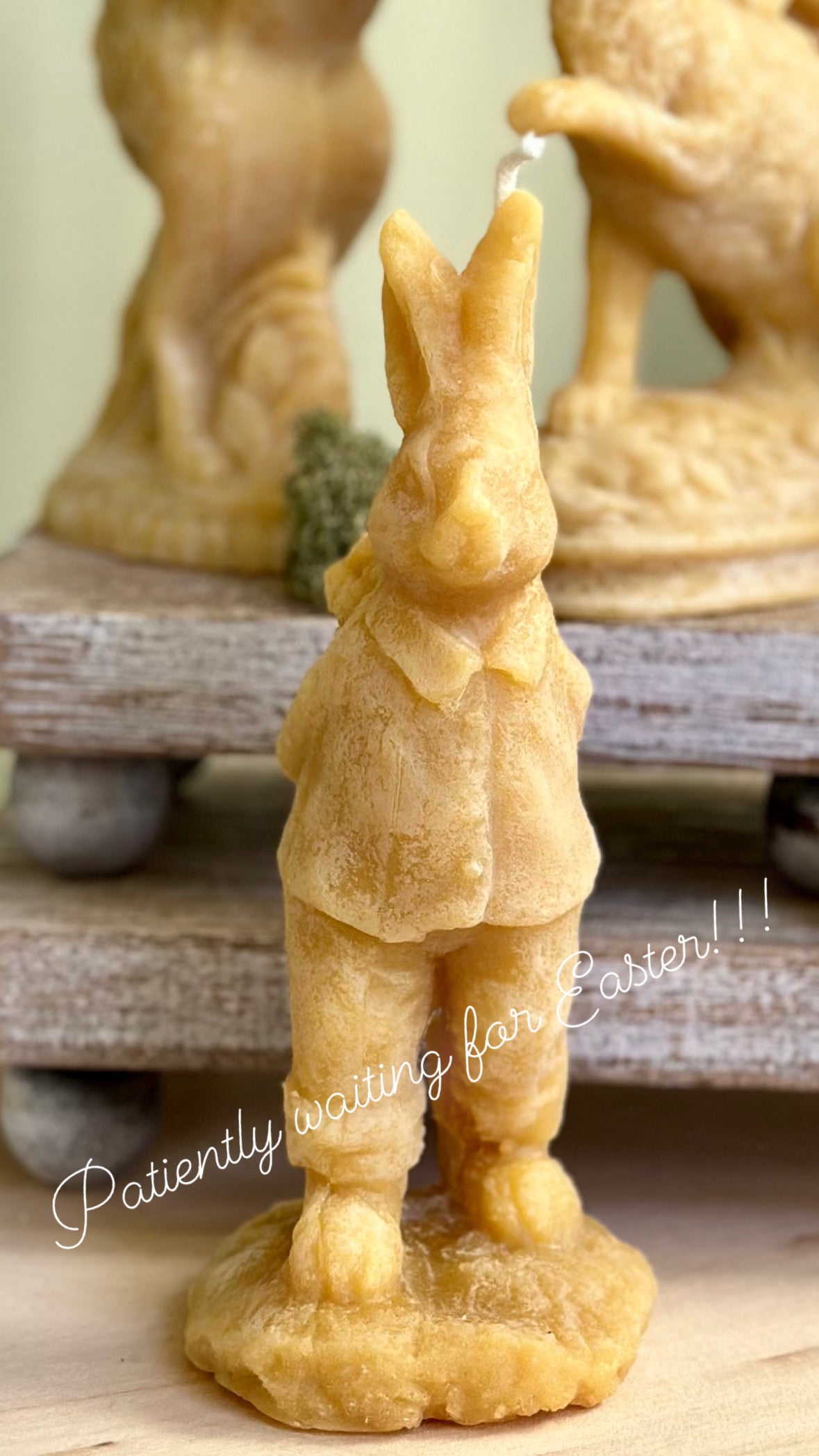 Vintage Beeswax Bunny Figurine