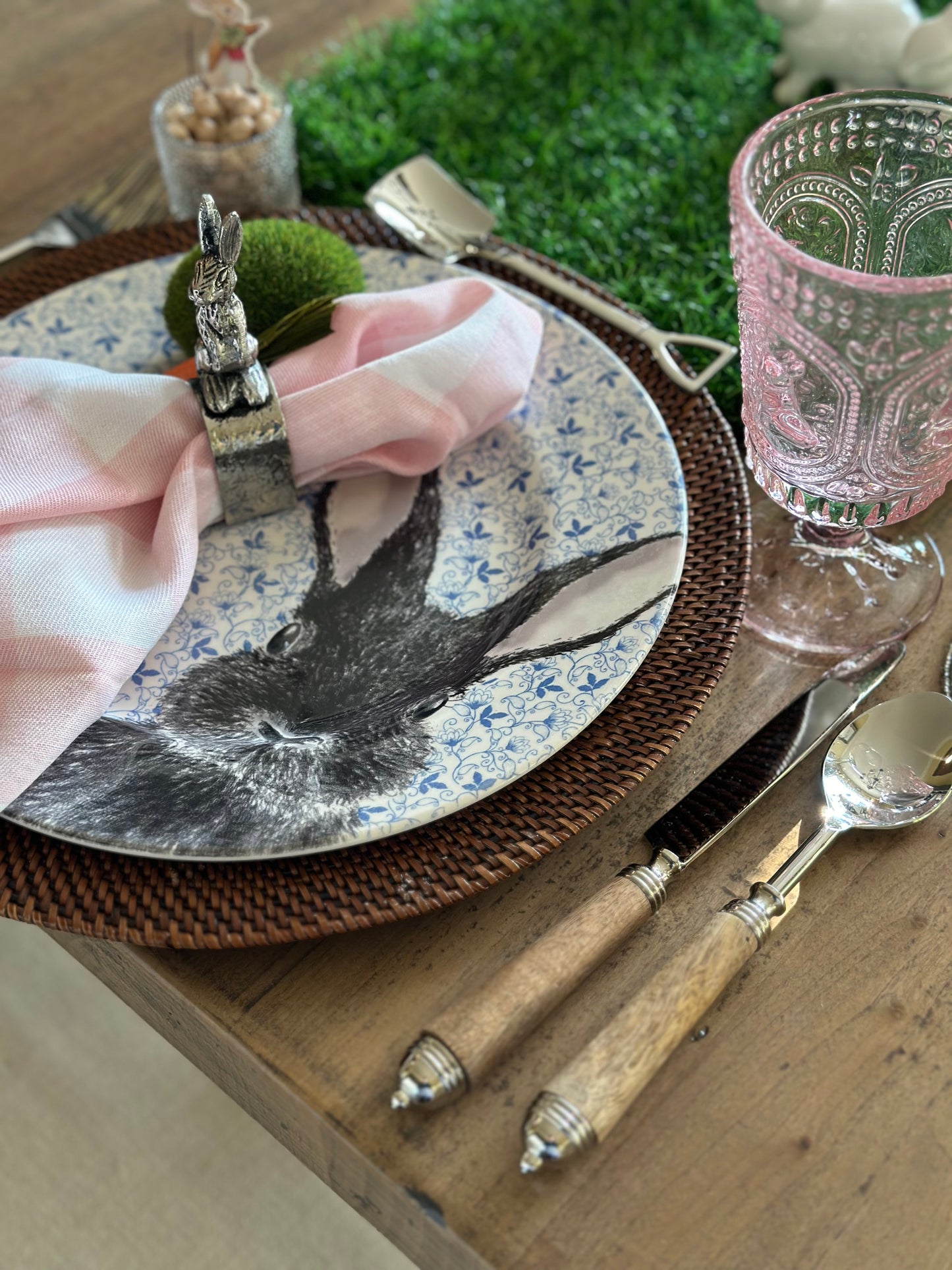 Natural Wood Handle Flatware Place Setting