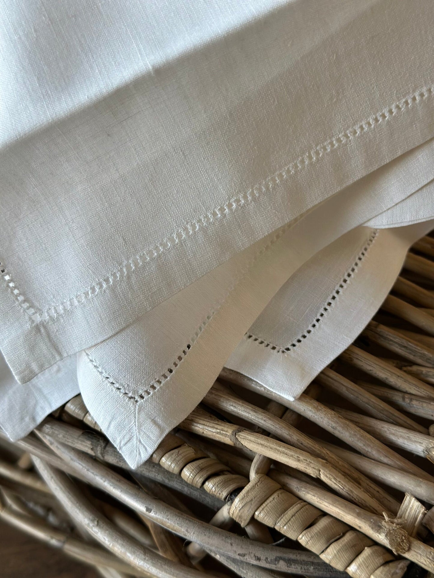 Vintage White Linen Napkins