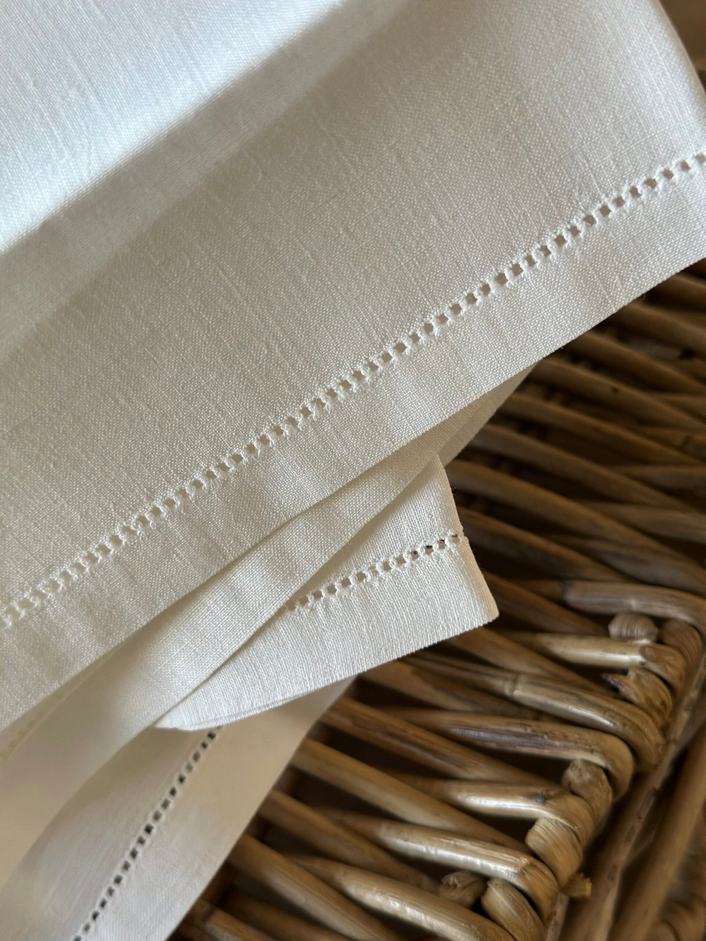 Vintage White Linen Napkins