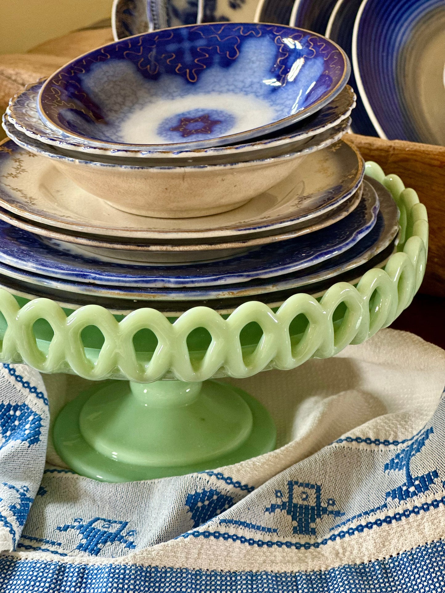 Jadeite 8.5" Cake Stand