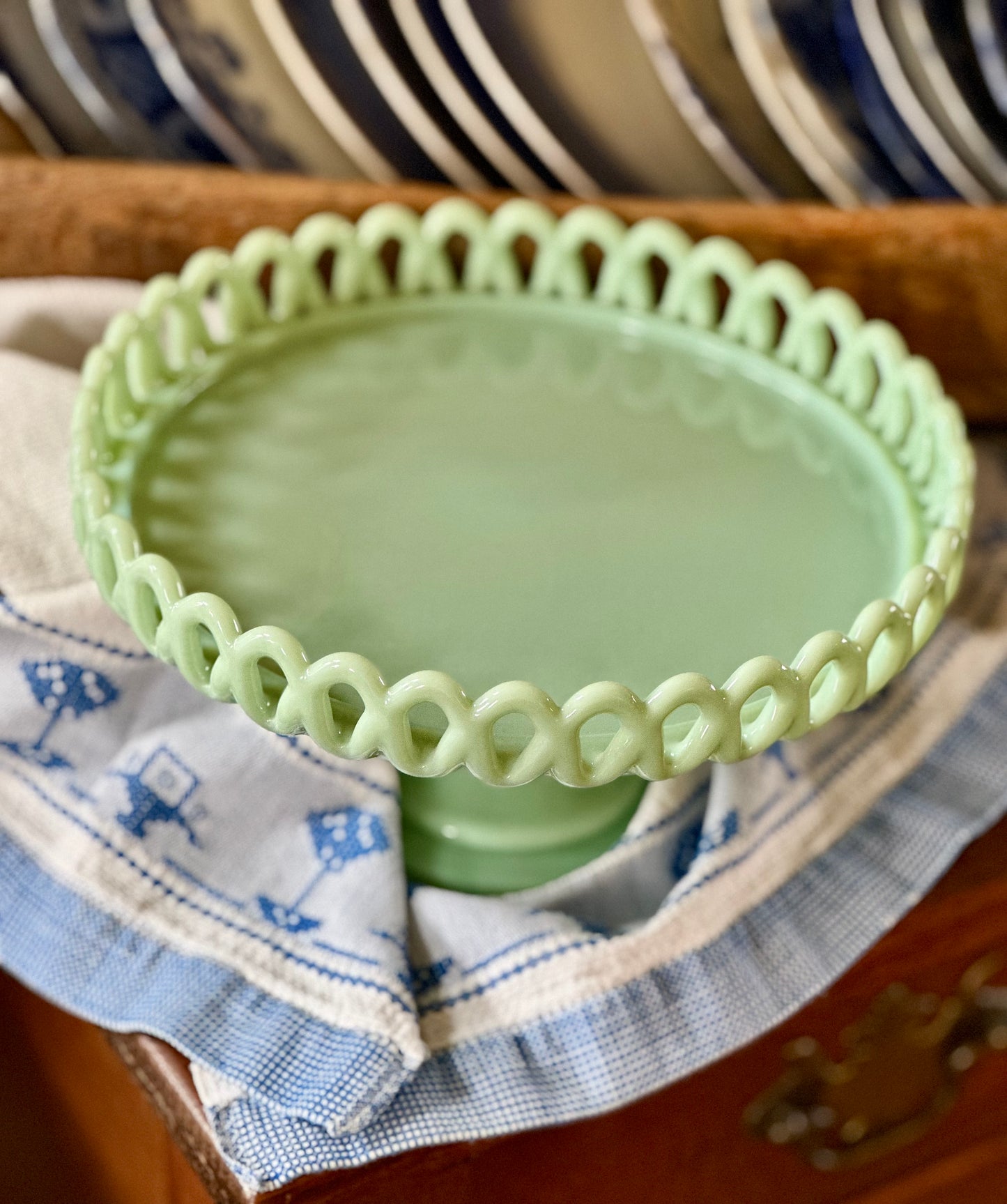 Jadeite 8.5" Cake Stand