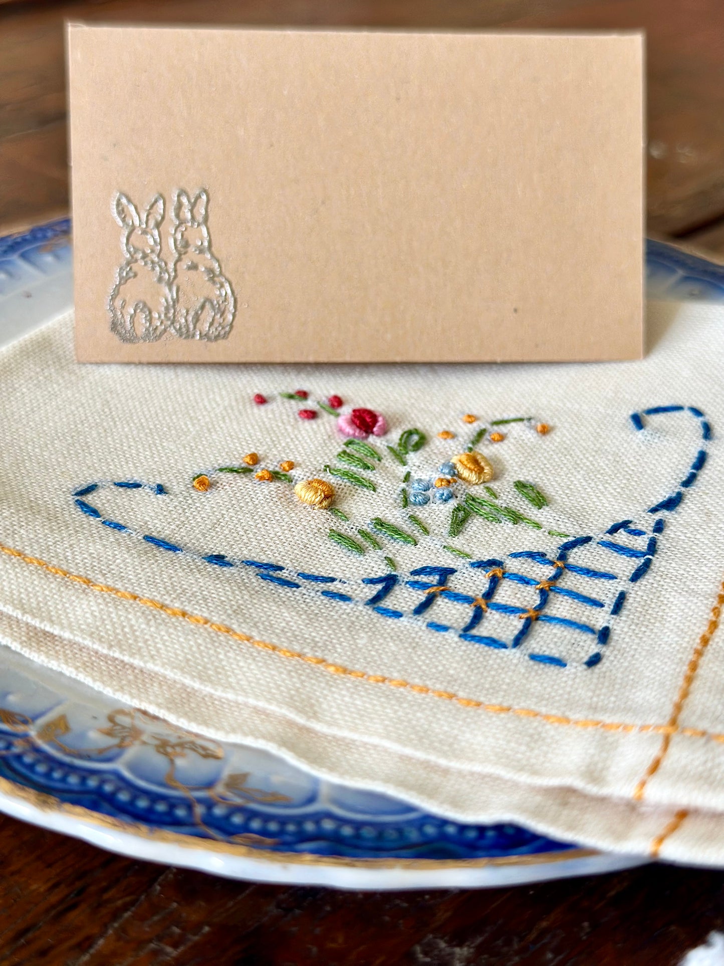 Bunny Stamped Place Cards (6)