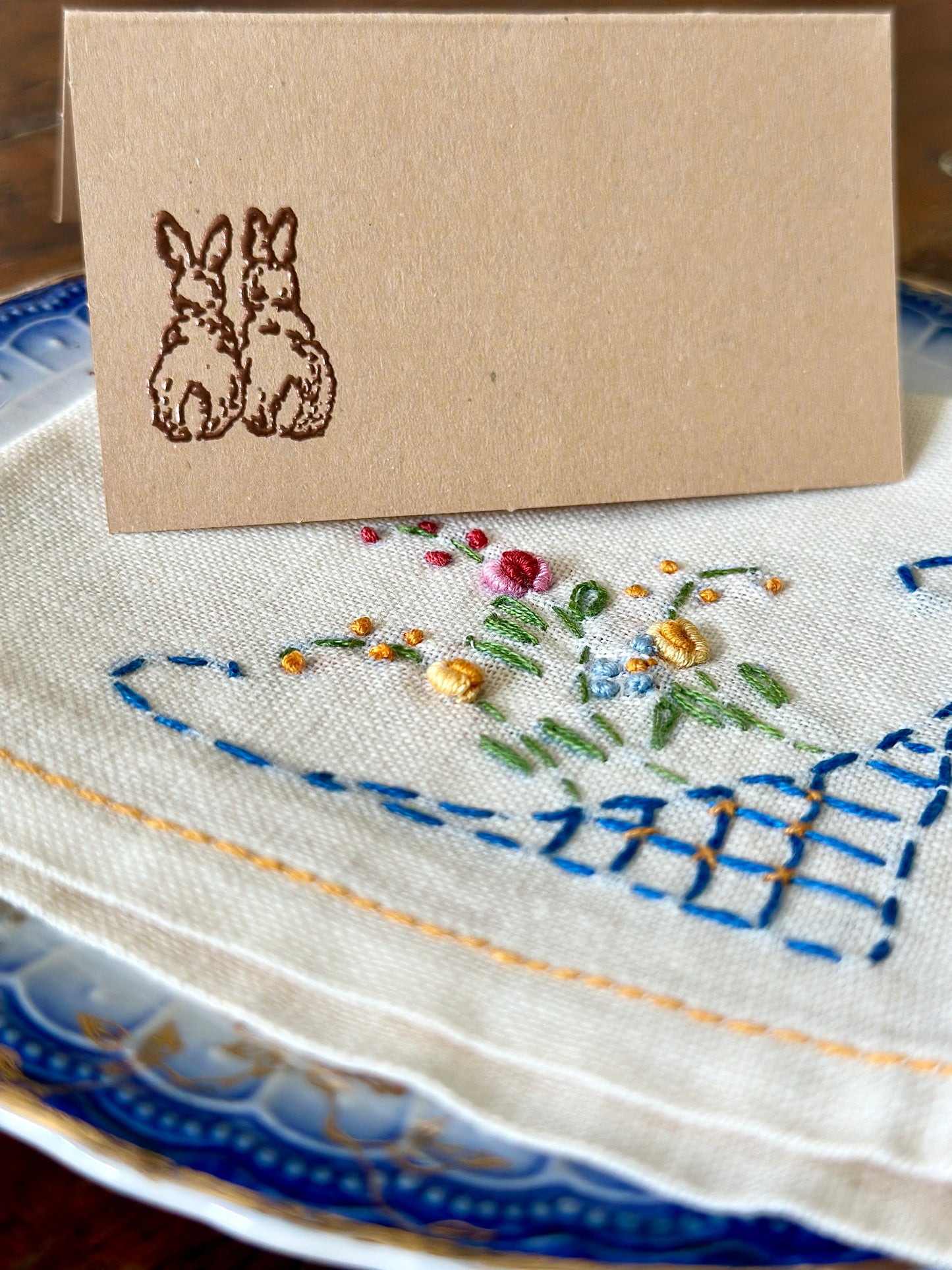 Bunny Stamped Place Cards (6)