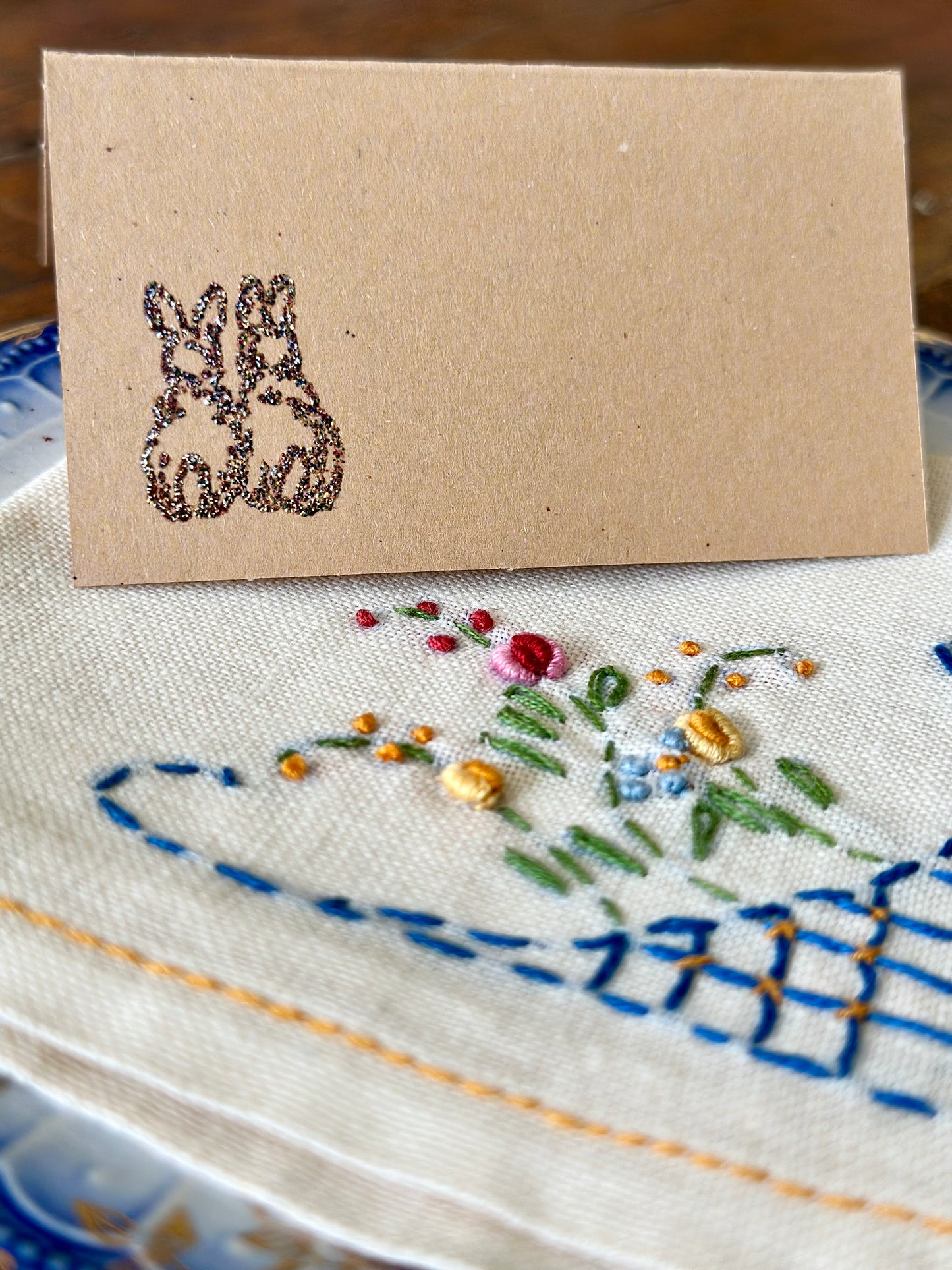 Bunny Stamped Place Cards (6)