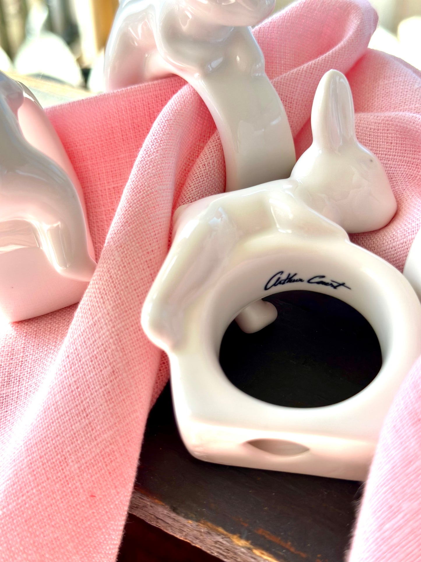 Bunny Stoneware Napkin Rings (4)