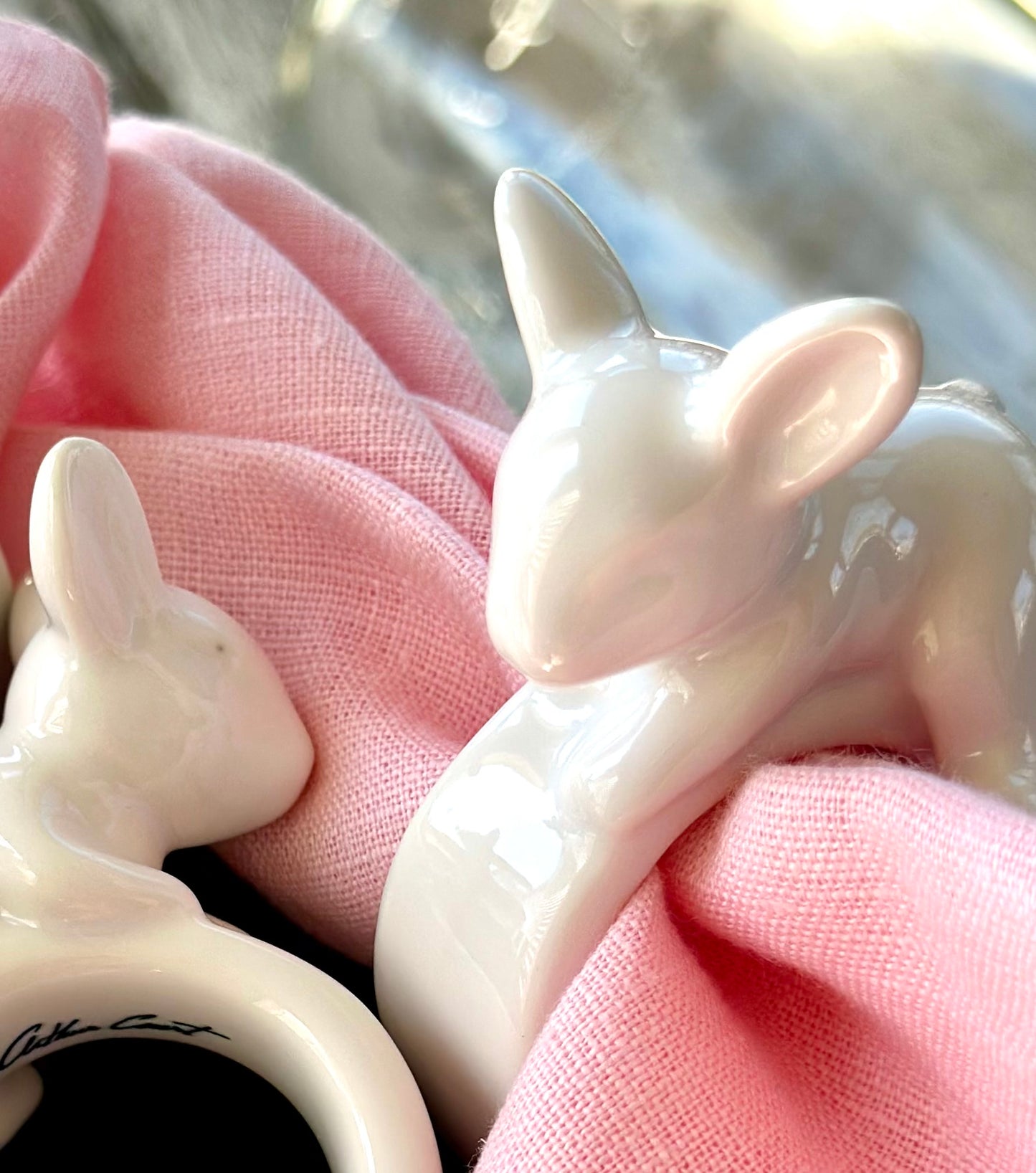 Bunny Stoneware Napkin Rings (4)