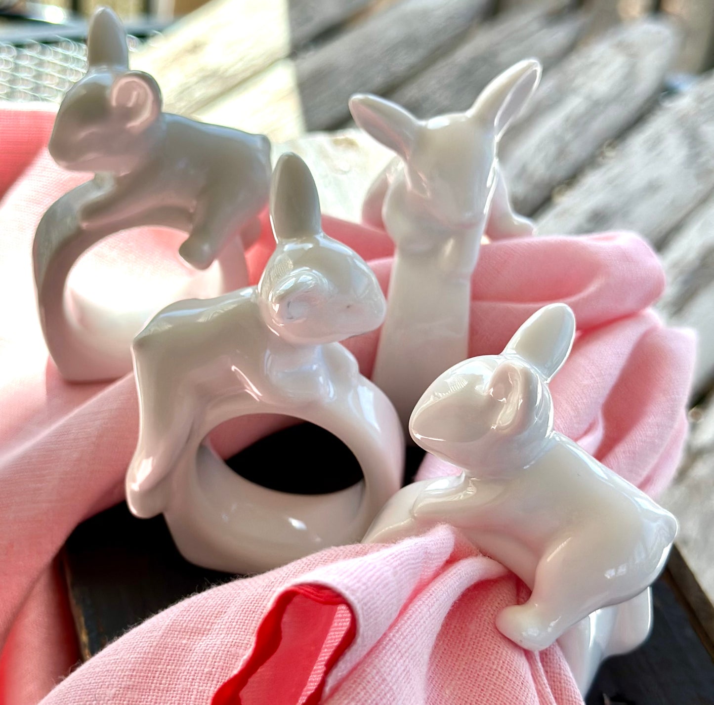 Bunny Stoneware Napkin Rings (4)