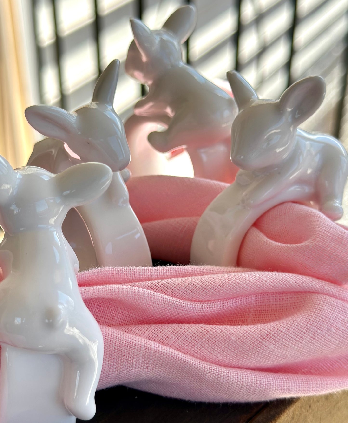 Bunny Stoneware Napkin Rings (4)