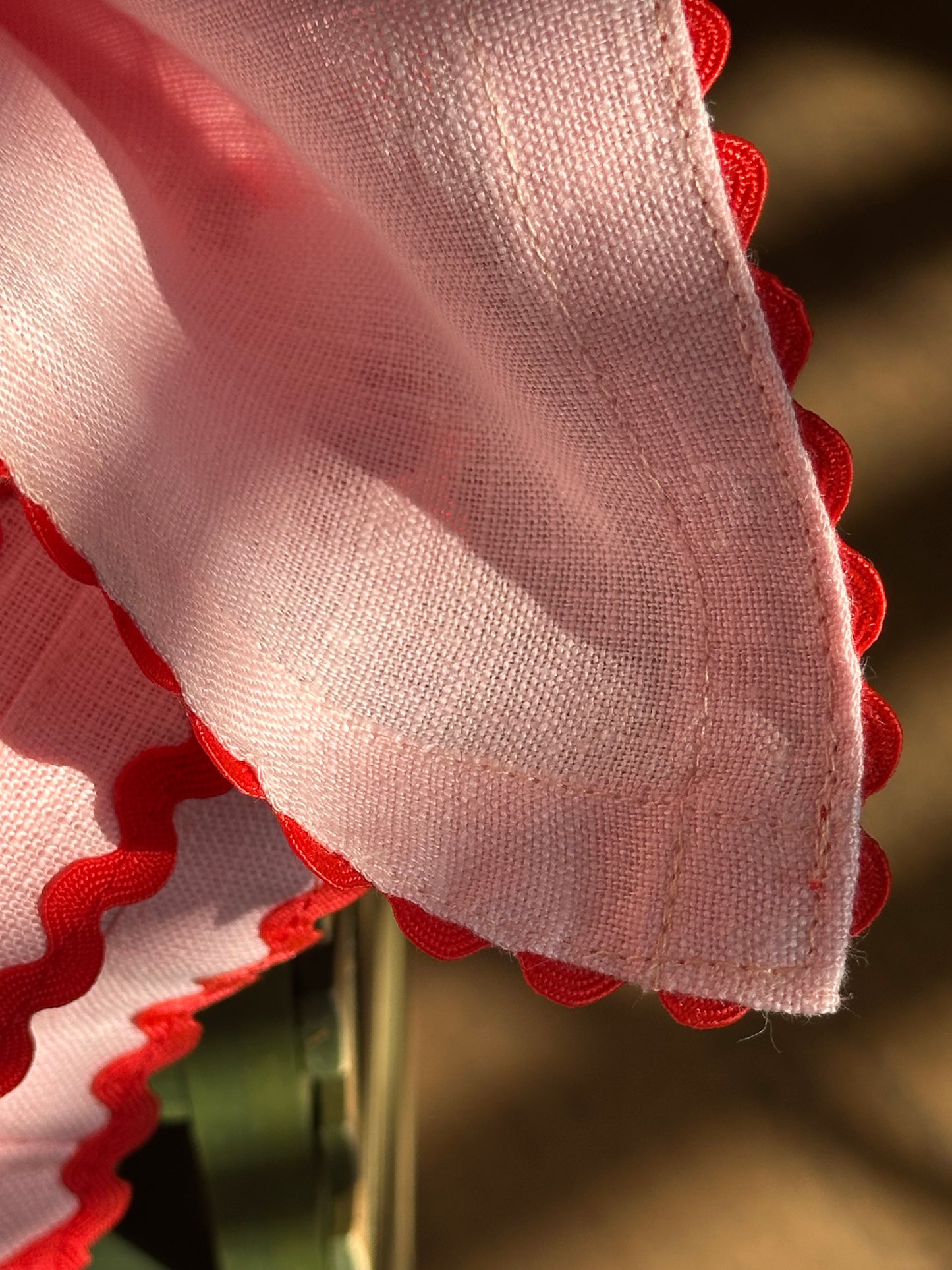 Linen Rick Rack Trim Napkin