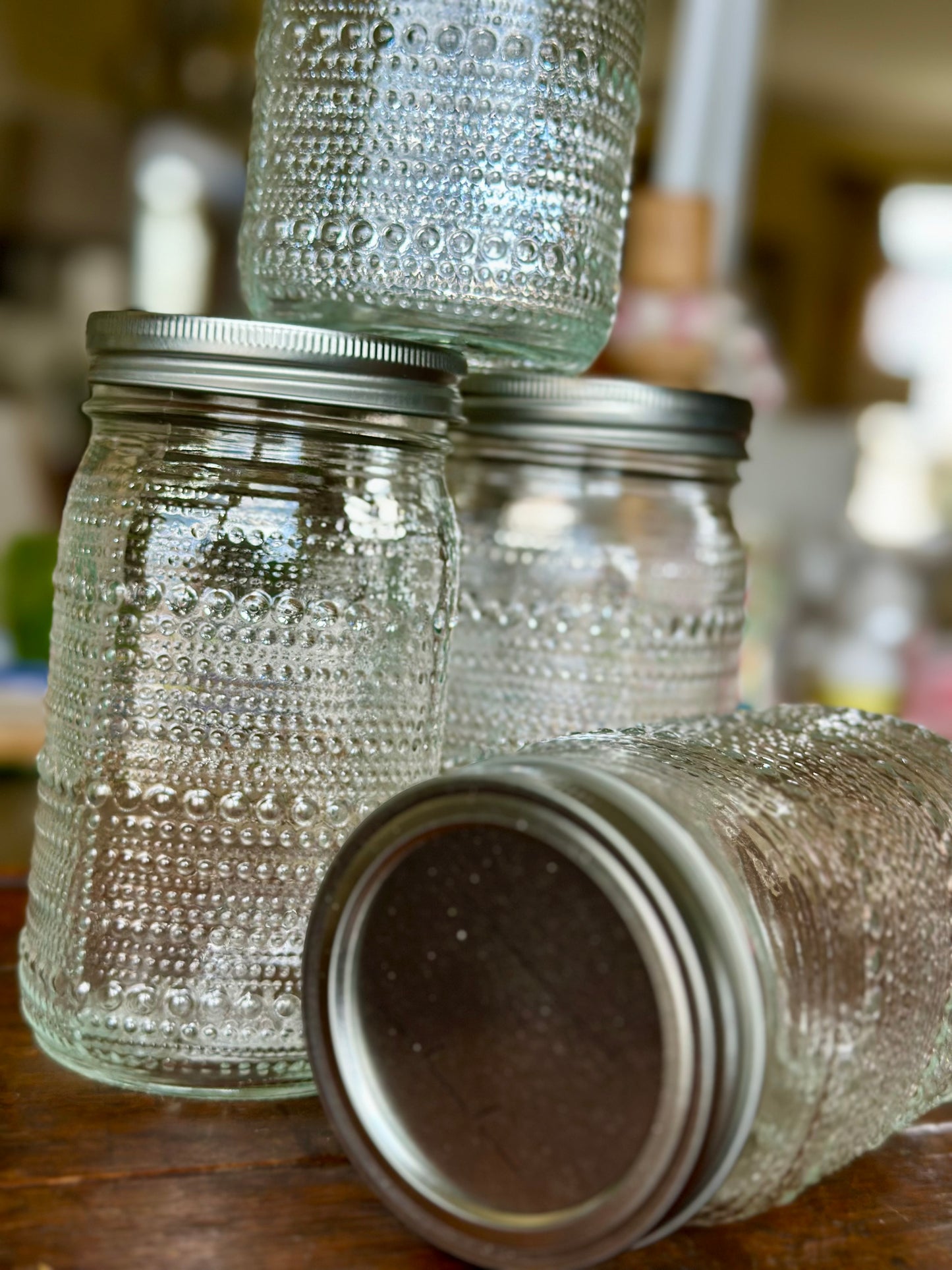 Hobnail Mason Jars (Set of 4)