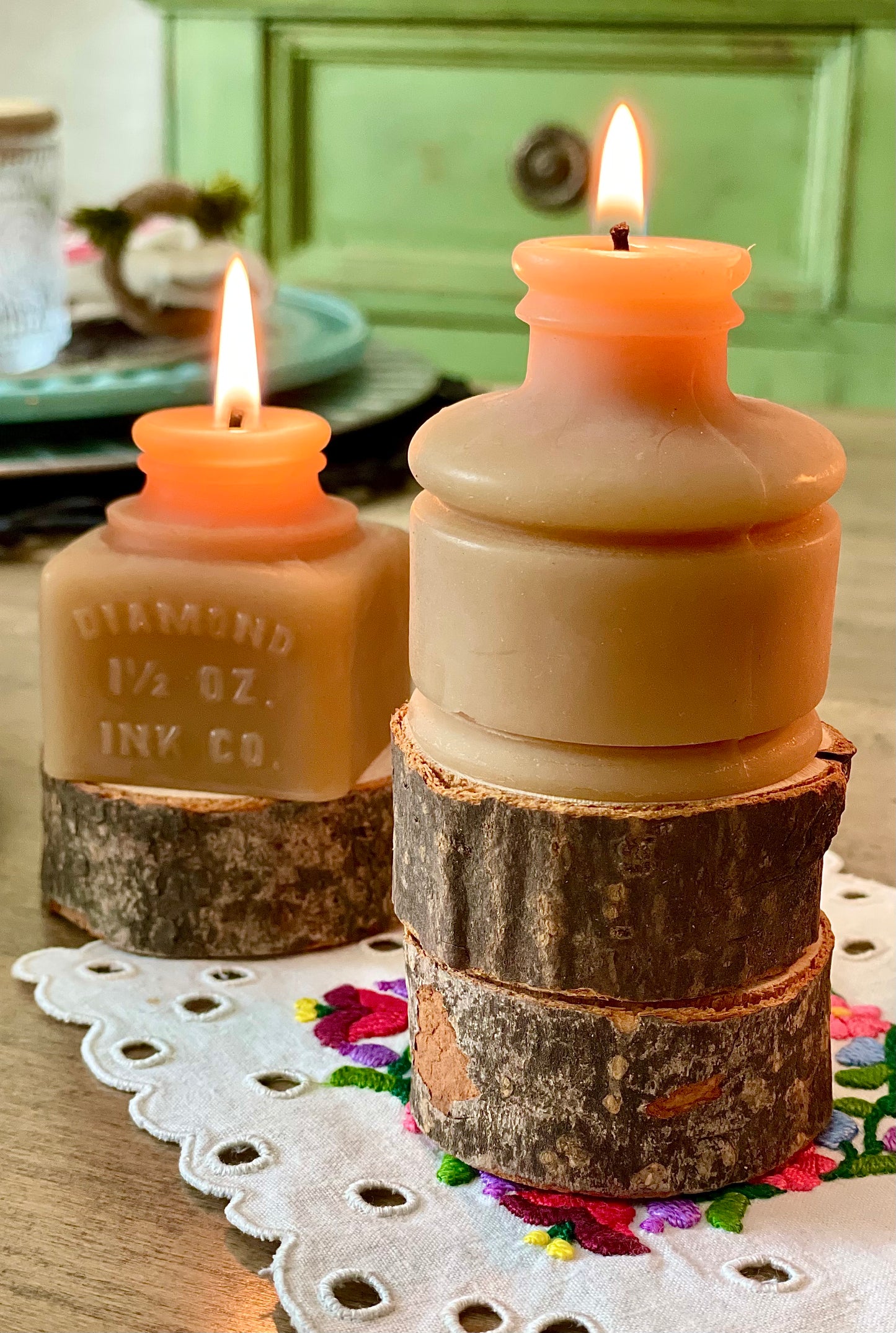 Beeswax Antique Inkwell Trio Candles (3)