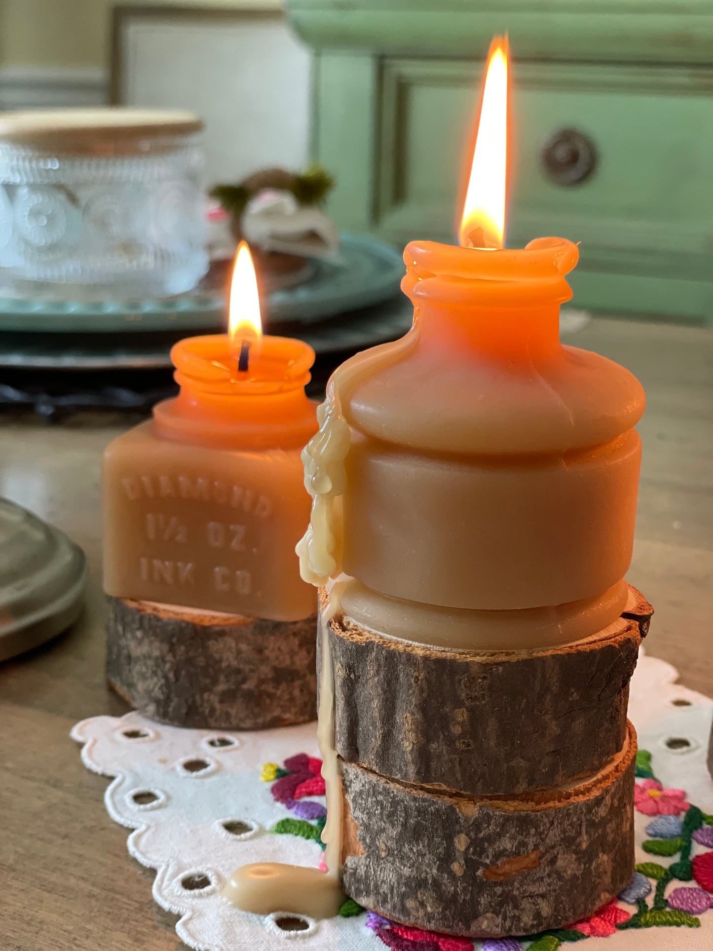 Beeswax Antique Inkwell Trio Candles (3)