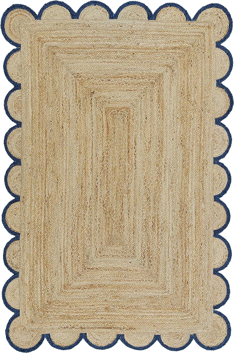 Natural Jute Scallop Area Rug