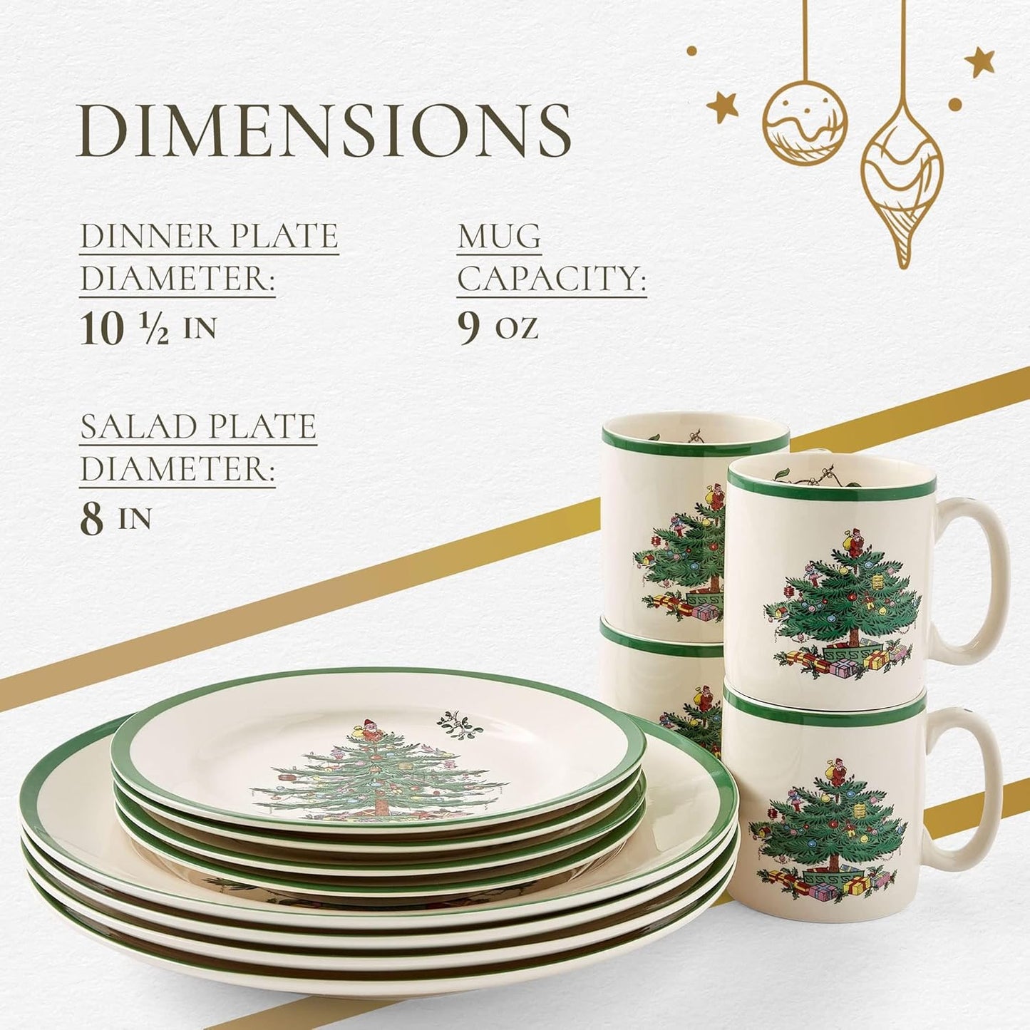 Spode Christmas Tree Dishes for 4