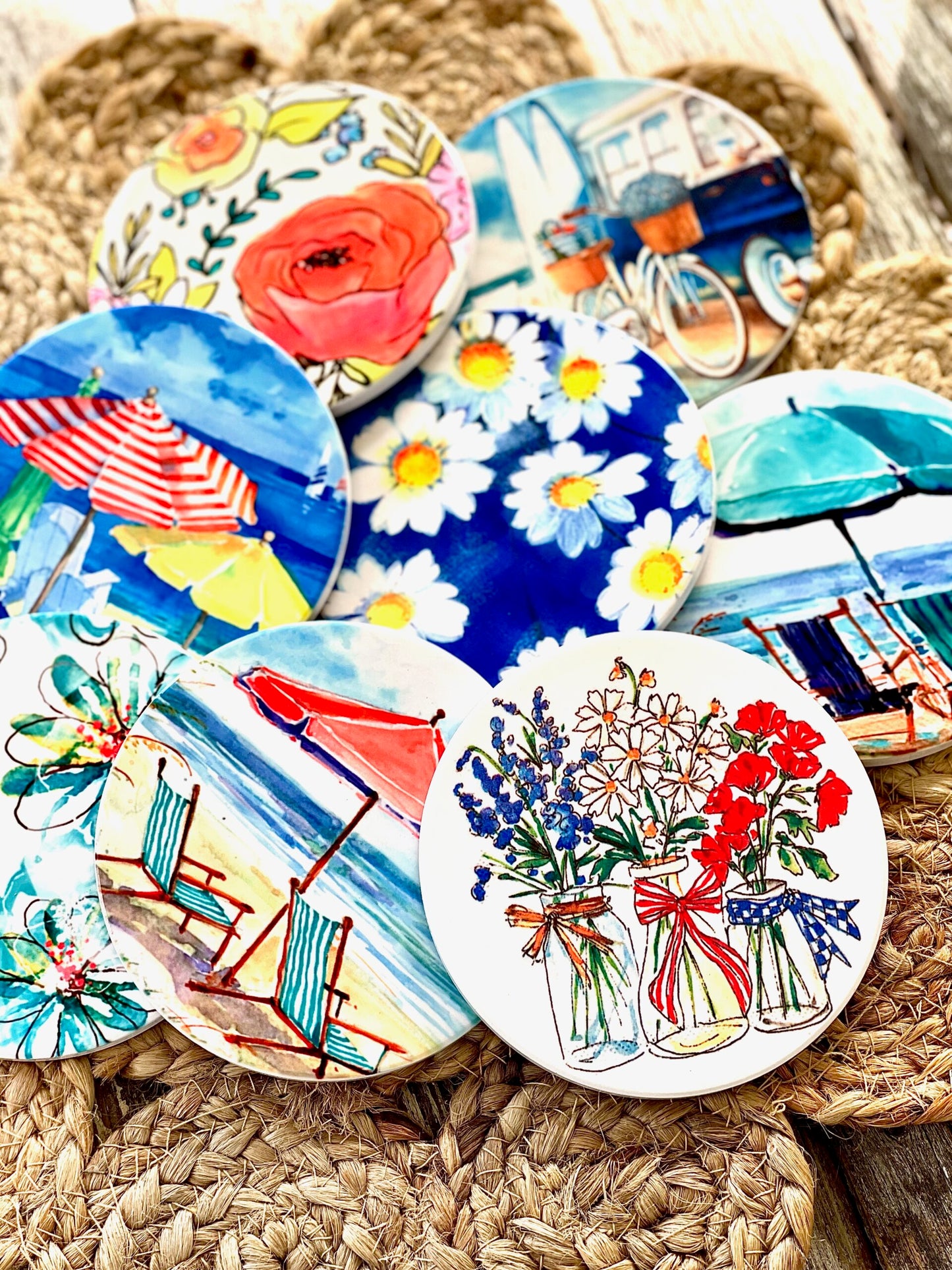 Summer Ceramic Coasters