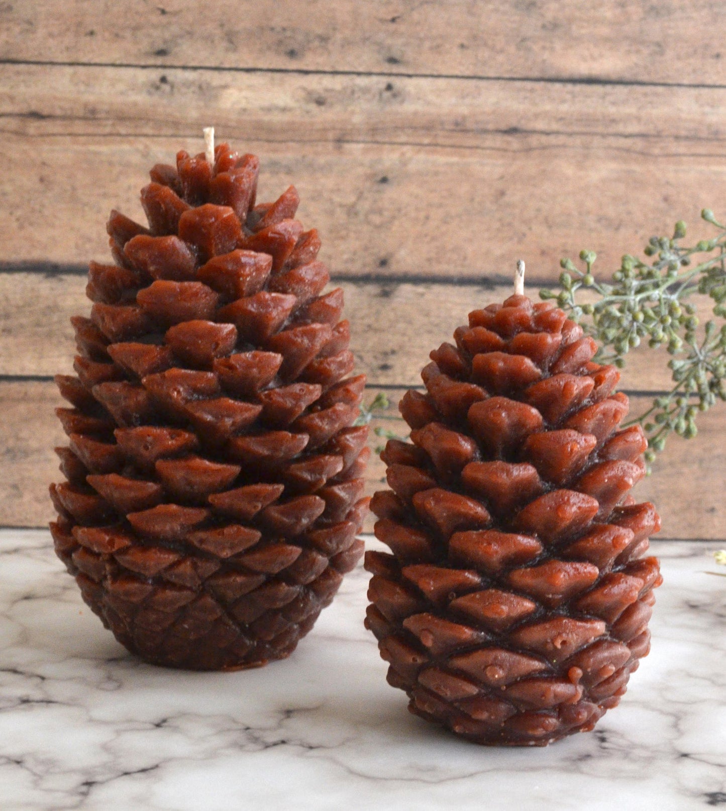 Pinecone Candle Set of 2