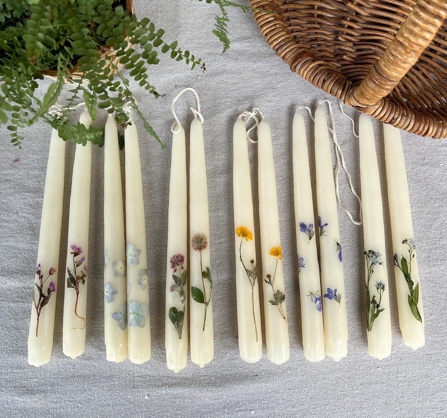 Botanical Taper Candles (Set)