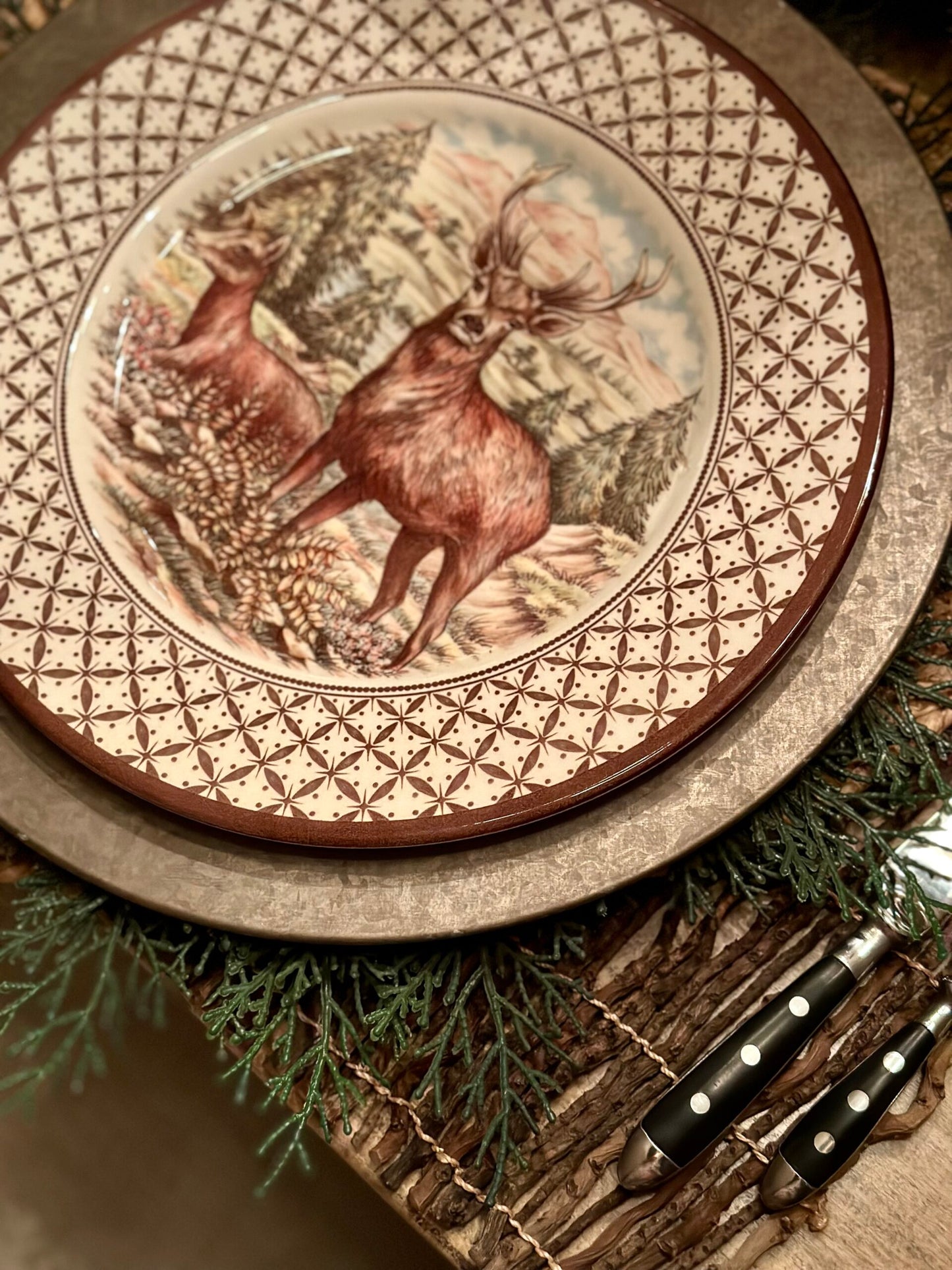 Royal Stafford Deer/Stag Dinner Plates ~ Set of 4